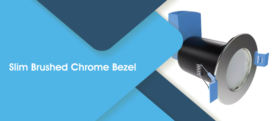 Pack of 25 Brushed Chrome GU10 Downlights - Slim Brushed Chrome Bezel