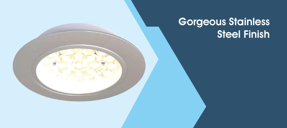 Pack of 3 Recessed Under Cabinet Light, 1.8w - Gorgeous Stainless Steel Finish