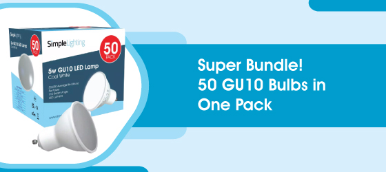Pack of 50 5w GU10 LED Bulbs - Super Bundle! 50 GU10 Bulbs in One Pack