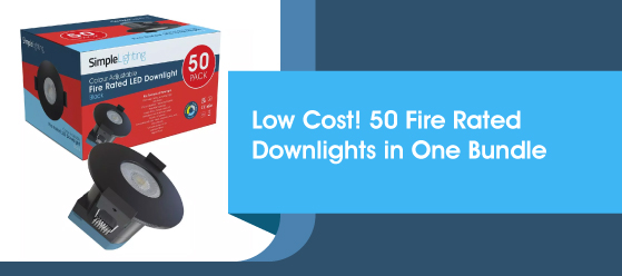 Pack of 50 Balck CCT Fire Rated Downlights - Low Cost! 50 Fire Rated Downlights in One Bundle