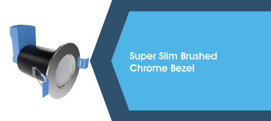 Pack of 50 Brushed Chrome GU10 Downlights - Super Slim Brushed Chrome Bezel
