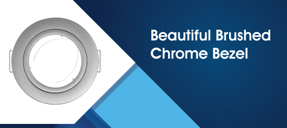 Pack of 50 Brushed Chrome LED Downlights - Beautiful Brushed Chrome Bezel