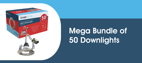 Pack of 50 Die-Cast Chrome Downlights - Mega Bundle of 50 Downlights