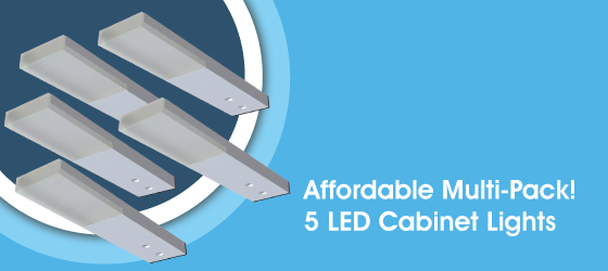 Pack of 5 LED Cabinet Lights - Affordable Multi-Pack! 5 LED Cabinet Lights