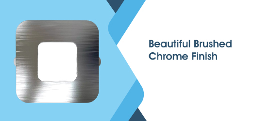 Pack of 6 Brushed Chrome LED Plinth, 4000K - Beautiful Brushed Chrome Finish