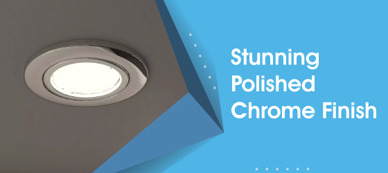 Polished Chrome Tilt Fire-Rated Downlight - Stunning Polished Chrome Finish