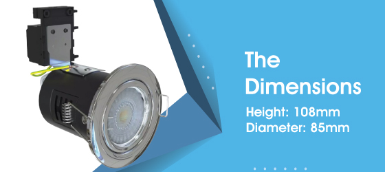 Polished Chrome Tilt Fire-Rated Downlight - The Dimensions