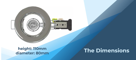 Polished chrome LED downlight - The Dimensions