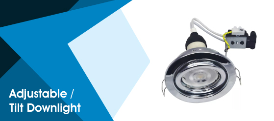 Polished chrome recessed downlight - Adjustable Downlight
