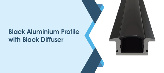 Recessed Balck LED Profile - Black Aluminium Profile with Black Diffuser