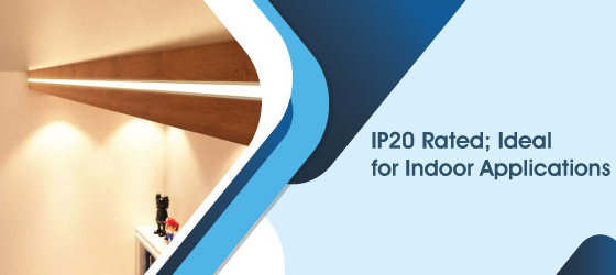Recessed LED Profile (All Strips) - IP20 Rated; Ideal for Indoor Applications