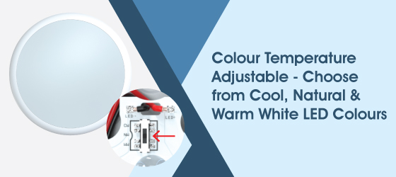 Sensor 18w CCT LED Polo Bulkhead - Colour Temperature Adjustable - Choose from Cool, Natural & Warm White LED Colours