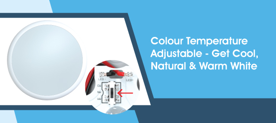 Standard 18w CCT LED Polo Bulkhead - Colour Temperature Adjustable - Get Cool, Natural & Warm White