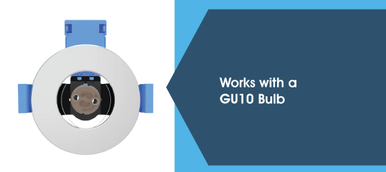 Tilt, Chrome Fire-Rated Downlight - Works with a GU10 Bulb