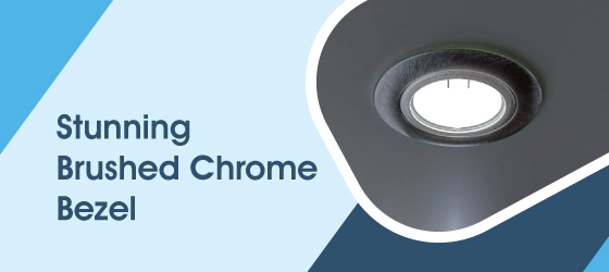 Tilt Fire-Rated Brushed Chrome Downlight - Stunning Brushed Chrome Bezel