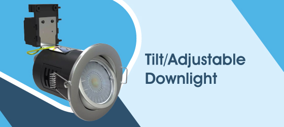 Tilt Fire-Rated Brushed Chrome Downlight - Tilt/Adjustable Downlight