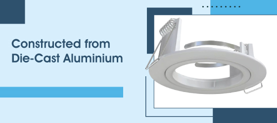 White Die-Cast GU10 LED Downlight - Constructed from Die-Cast Aluminium