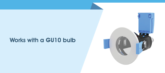 White Open-Can IP65 Fire-Rated Downlight - Works with a GU10 bulb
