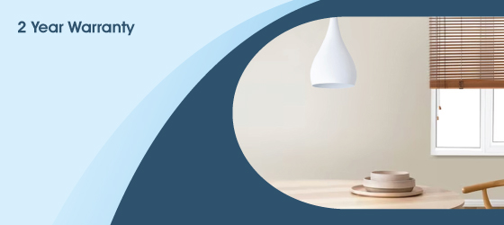 White Teardrop LED Pendant Light - 2 Year Warranty