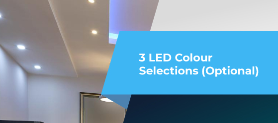 die-cast LED downlight - 3 LED Colour Selections (Optional)