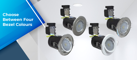 fire-rated adjustable downlight - Choose Between Four Bezel Colours