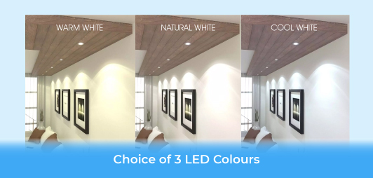 recessed downlight - choice of three LED colours