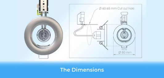 recessed downlight - the dimensions